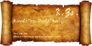Kovács Zsóka névjegykártya