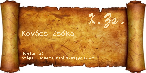 Kovács Zsóka névjegykártya