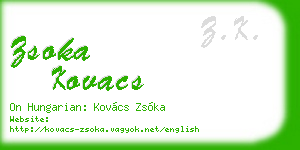 zsoka kovacs business card