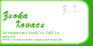 zsoka kovacs business card